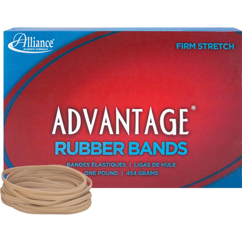 Alliance Rubber 26335 Advantage Rubber Bands - Size #33 - Approx. 600 Bands - 3 1/2" x 1/8" - Natural Crepe - 1 lb Box. The main picture.