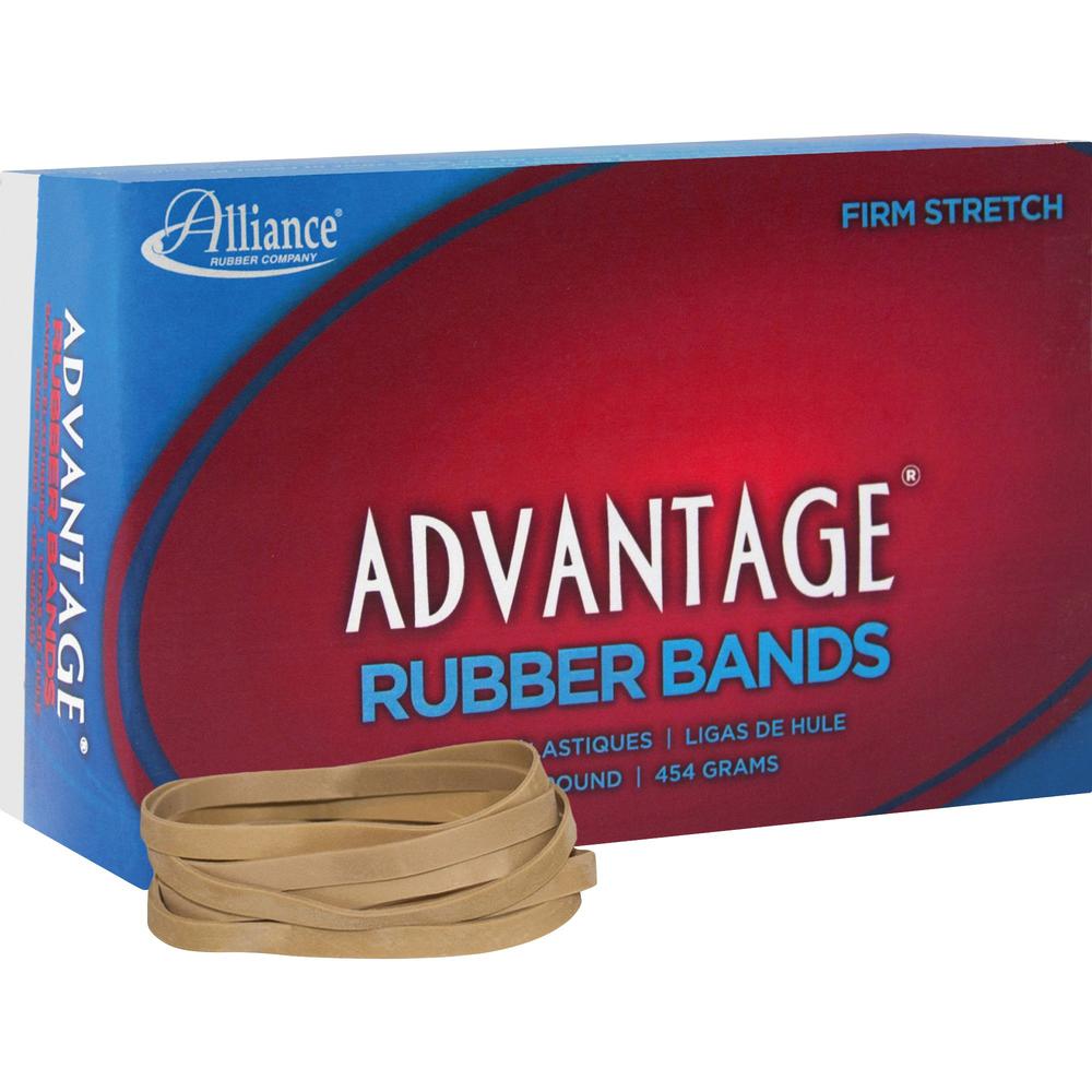 Alliance Rubber 26645 Advantage Rubber Bands - Size #64 - Approx. 320 Bands - 3 1/2" x 1/4" - Natural Crepe - 1 lb Box. Picture 1