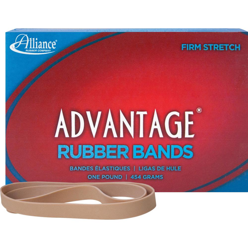 Alliance Rubber 27075 Advantage Rubber Bands - Size #107 - Approx. 40 Bands - 7" x 5/8" - Natural Crepe - 1 lb Box. Picture 1