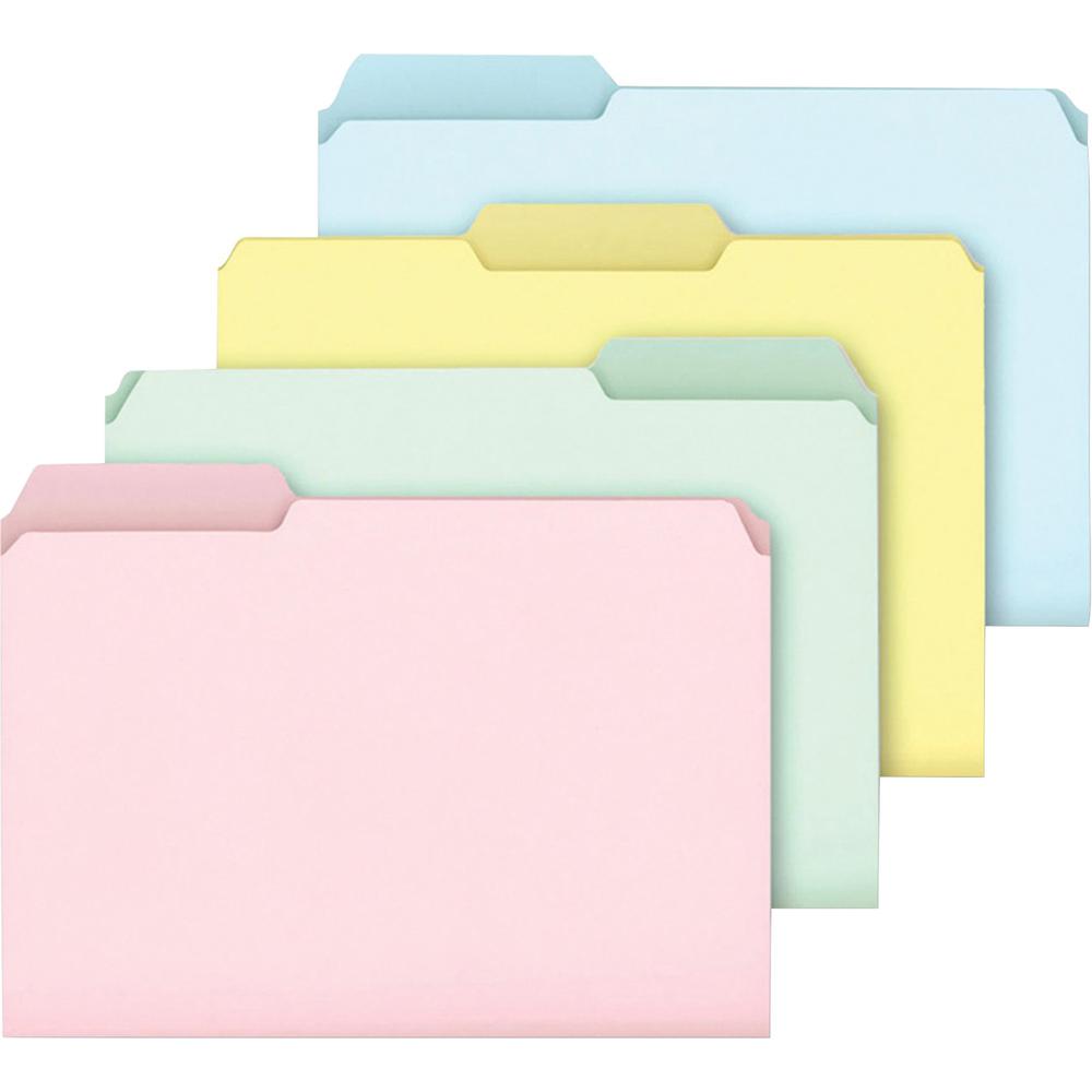 Pendaflex 1/3 Tab Cut Letter Recycled Top Tab File Folder - 8 1/2" x 11" - Assorted - 10% Recycled - 100 / Box. Picture 1