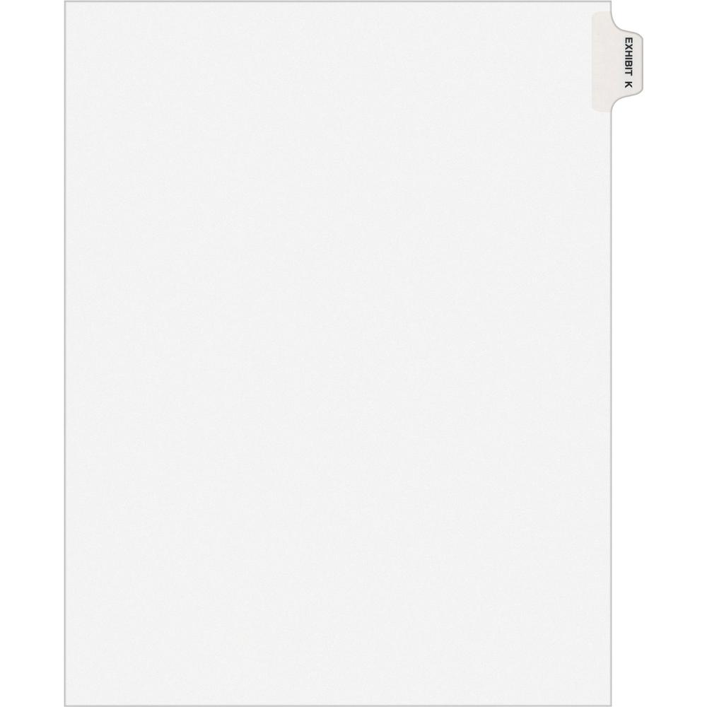 Avery&reg; Individual Legal Exhibit Dividers - Avery Style - 1 Printed Tab(s) - Character - K - 8.5" Divider Width x 11" Divider Length - Letter - White Paper Divider - Paper Tab(s) - 25 / Pack. The main picture.