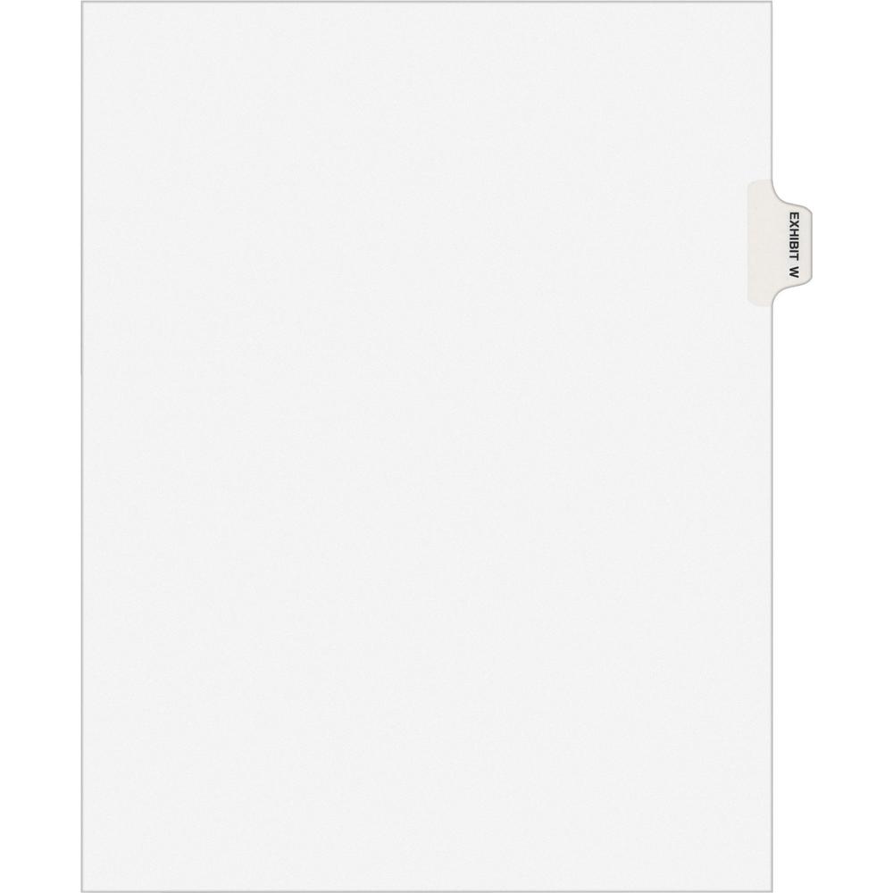 Avery&reg; Individual Legal Exhibit Dividers - Avery Style - 1 Printed Tab(s) - Character - W - 8.5" Divider Width x 11" Divider Length - Letter - White Paper Divider - Paper Tab(s) - 25 / Pack. The main picture.