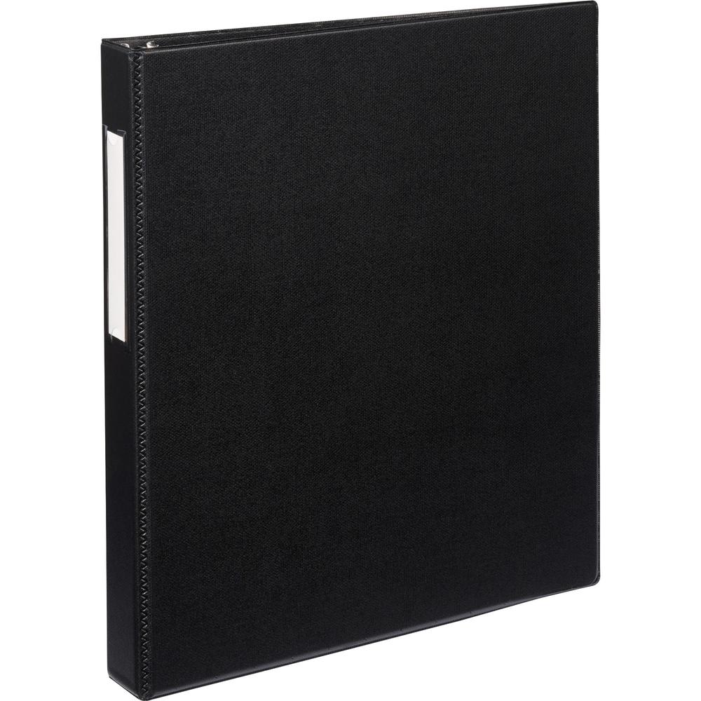 Avery&reg; DuraHinge Durable Binder with Label Holder - 1" Binder Capacity - Letter - 8 1/2" x 11" Sheet Size - 275 Sheet Capacity - 3 x D-Ring Fastener(s) - 4 Internal Pocket(s) - Poly - Black - Recy. The main picture.