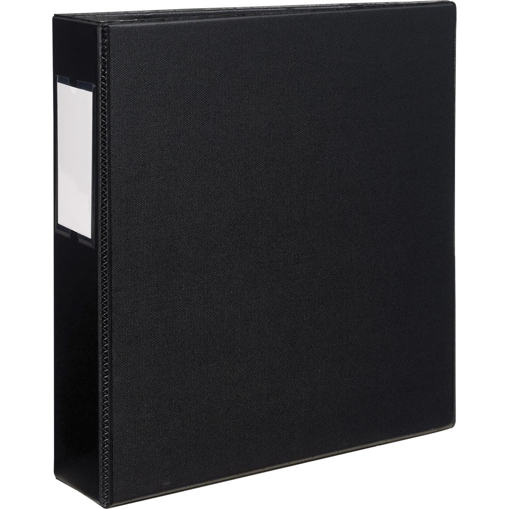 Avery&reg; DuraHinge Durable Binder with Label Holder - 2" Binder Capacity - Letter - 8 1/2" x 11" Sheet Size - 540 Sheet Capacity - 3 x D-Ring Fastener(s) - 4 Internal Pocket(s) - Poly - Black - Recy. Picture 1