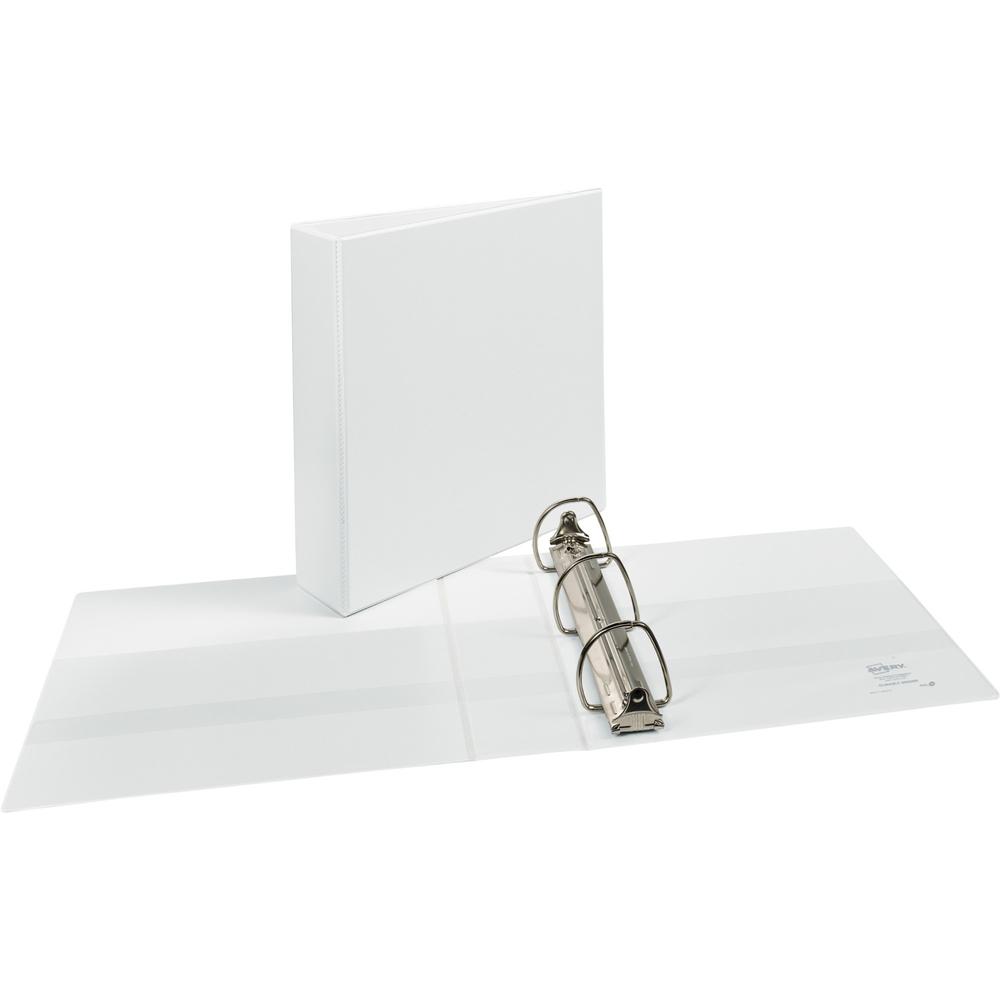 Avery&reg; Durable View Binder - EZD Rings - 2" Binder Capacity - Letter - 8 1/2" x 11" Sheet Size - 540 Sheet Capacity - 3 x D-Ring Fastener(s) - 4 Internal Pocket(s) - Poly - White - Recycled - Easy. Picture 1