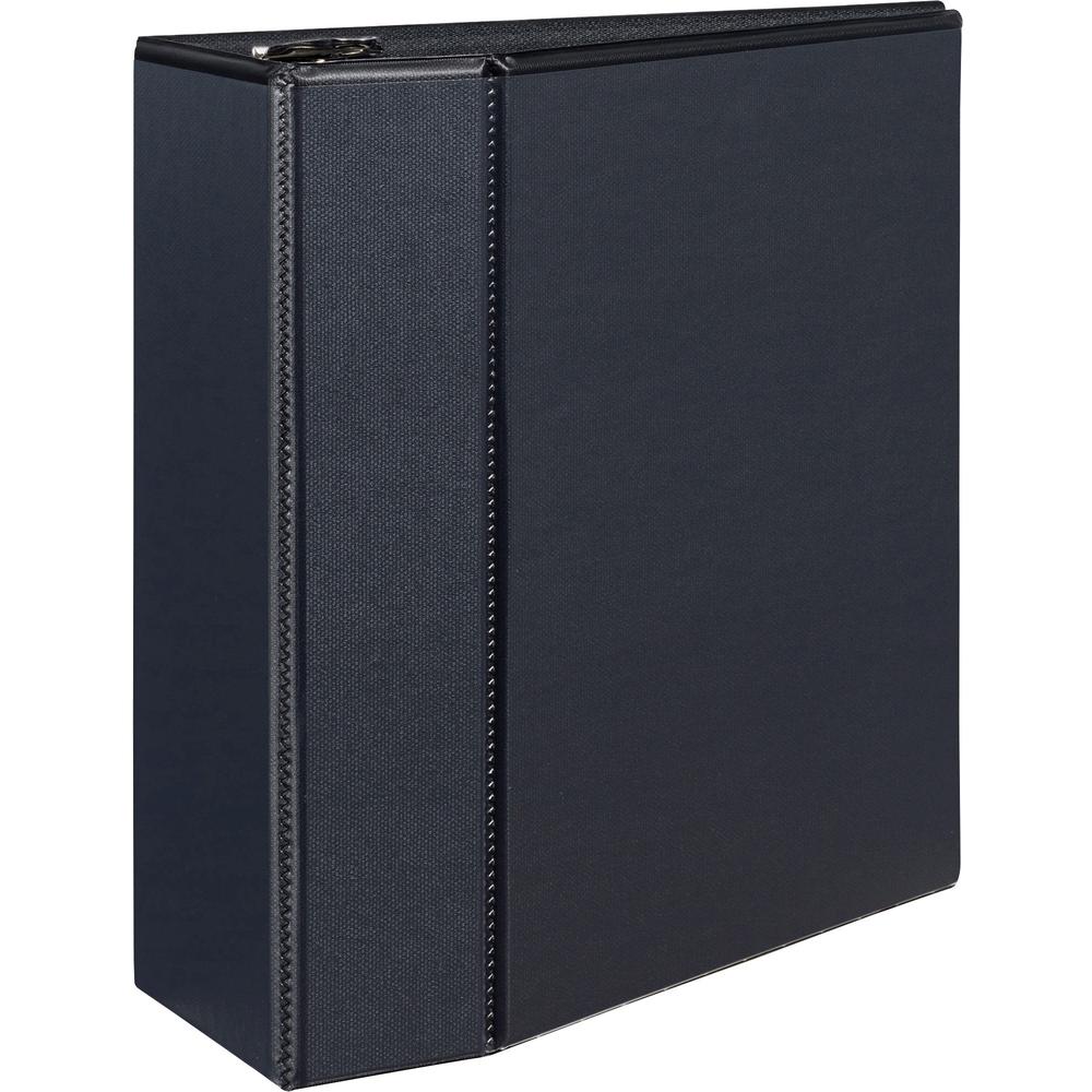 Avery&reg; Durable View Binder - EZD Rings - 5" Binder Capacity - Letter - 8 1/2" x 11" Sheet Size - 1050 Sheet Capacity - 3 x D-Ring Fastener(s) - 4 Internal Pocket(s) - Poly - Black - Recycled - Eas. Picture 1