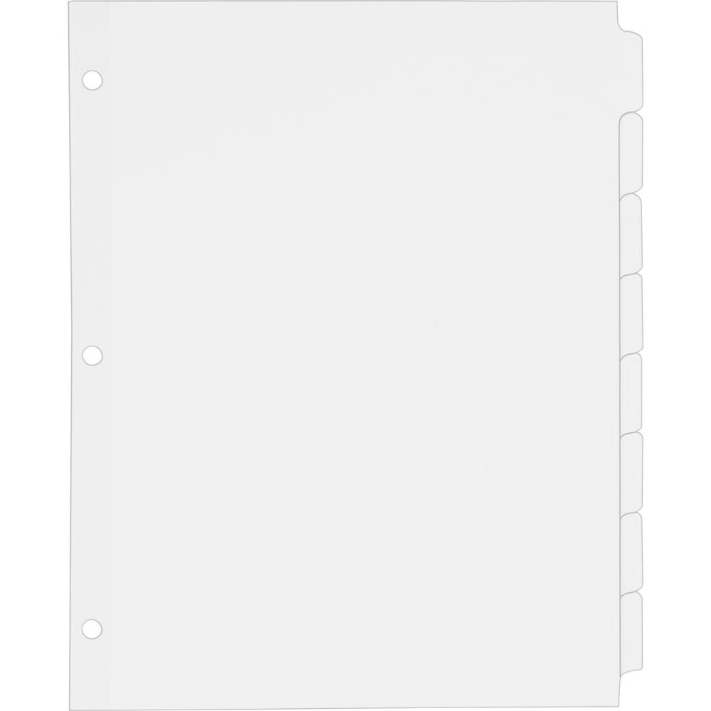Avery&reg; Plain Tab Write-On Dividers - 8 x Divider(s) - 8 Tab(s)/Set - 8.5" Divider Width x 11" Divider Length - Letter - 3 Hole Punched - White Tab(s) - Recycled - Reinforced, Non-laminated - 24 / . Picture 1