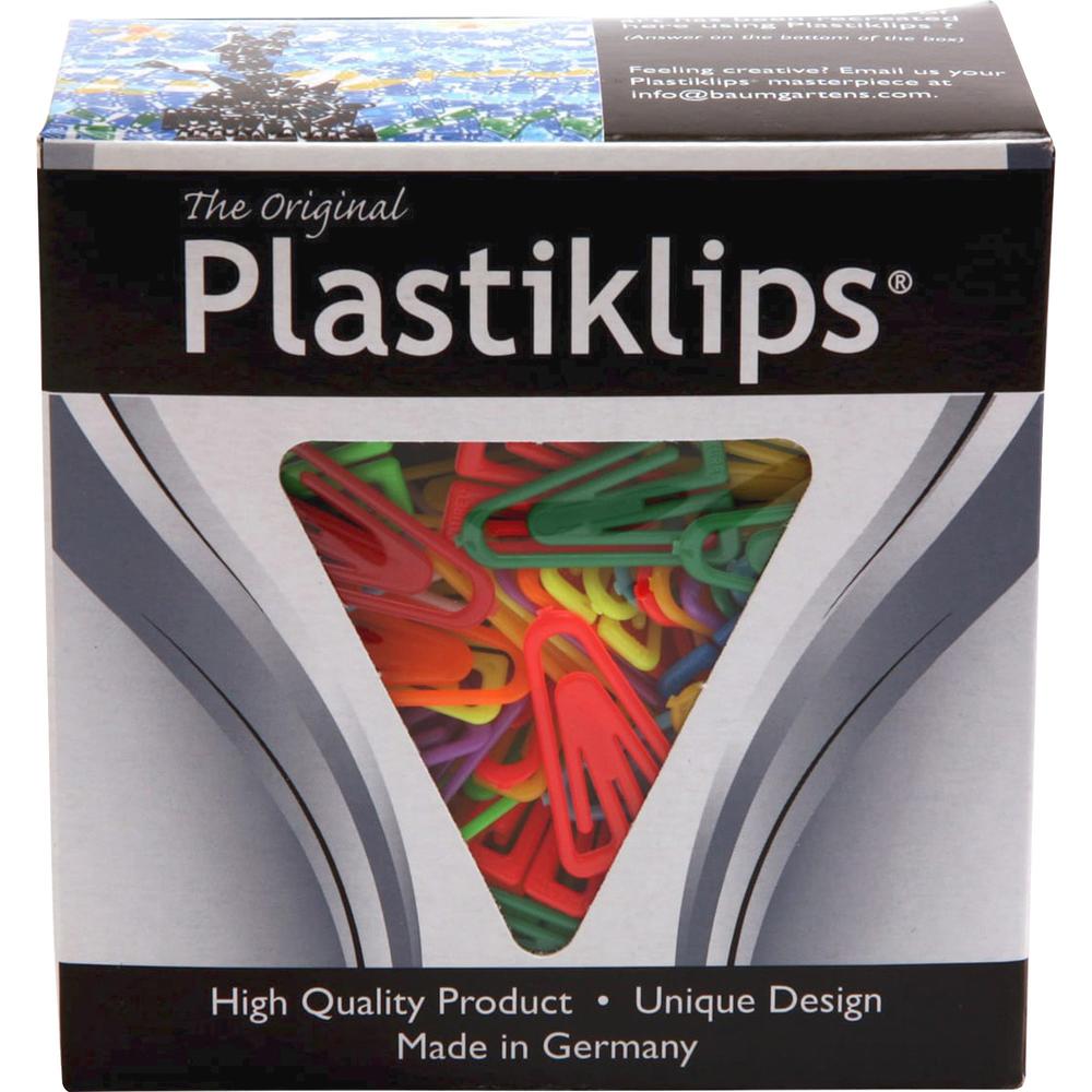 Baumgartens Assorted Colors Plastiklips - Medium - 500 / Box - Assorted - Plastic. Picture 1