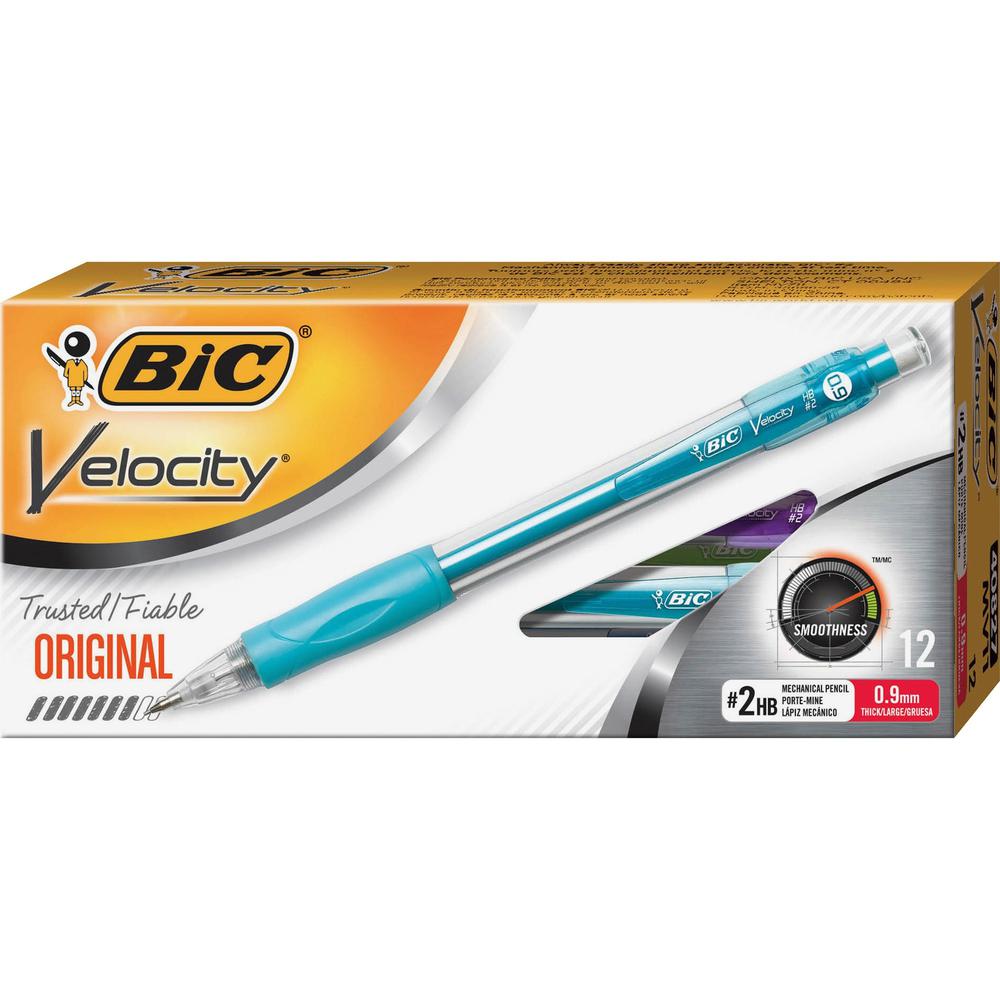 BIC Mechanical Pencils - #2 Lead - 0.9 mm Lead Diameter - Refillable - Turquoise Barrel - 1 Dozen. Picture 1