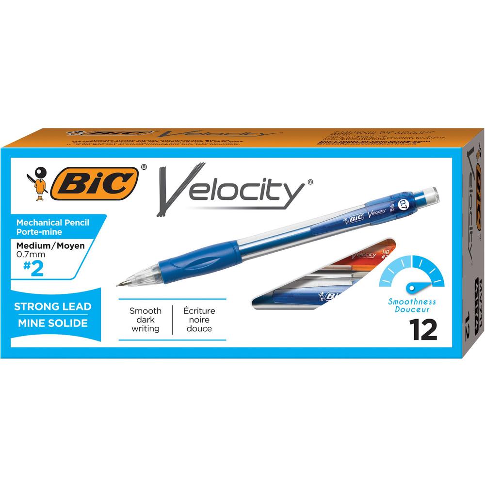 BIC Mechanical Pencils - #2 Lead - 0.7 mm Lead Diameter - Refillable - Blue Barrel - 1 Dozen. Picture 1