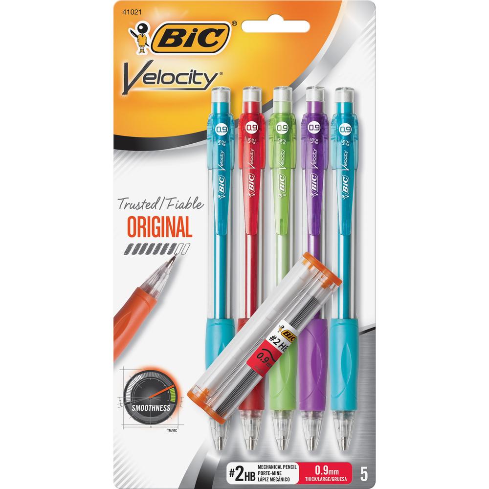BIC Mechanical Pencils - #2 Lead - 0.9 mm Lead Diameter - Refillable - 5 / Pack. Picture 1