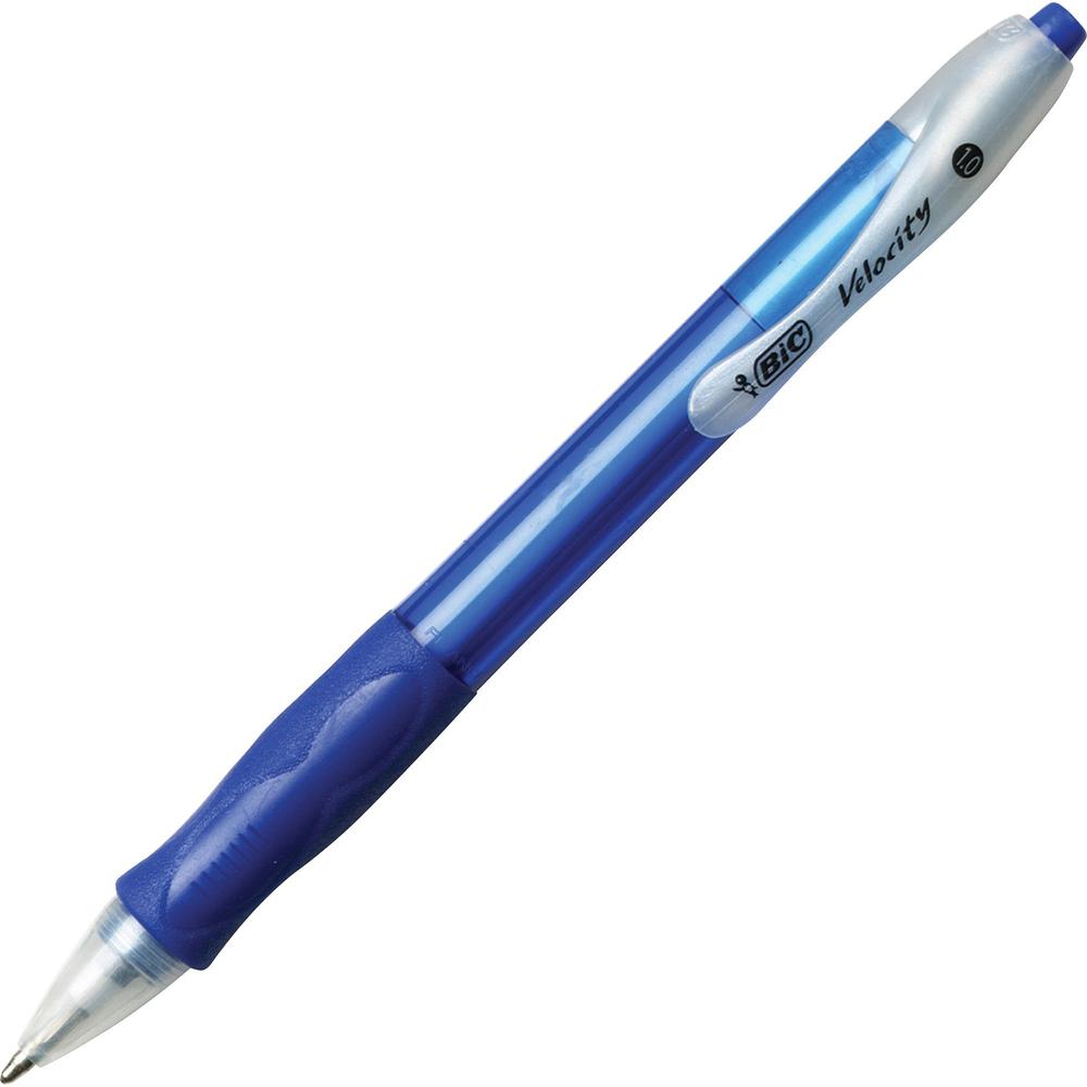 BIC Retractable Ballpoint Pens - Medium Pen Point - 1 mm Pen Point Size - Conical Pen Point Style - Refillable - Retractable - Blue - Translucent Blue Barrel - 1 Dozen. Picture 1
