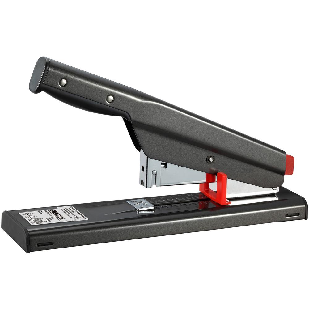 Bostitch Antimicrobial Heavy Duty Stapler - 130 Sheets Capacity - 210 Staple Capacity - Full Strip - 1/4" , 1/2" , 3/8" , 5/8" Staple Size - 1 Each - Black. Picture 1