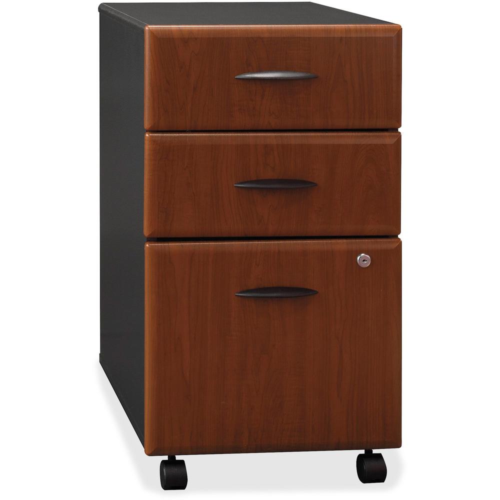 Bush Business Furniture Series A 3 Drawer Mobile File Cabinet, Assembled, Hansen Cherry/Galaxy. Picture 1