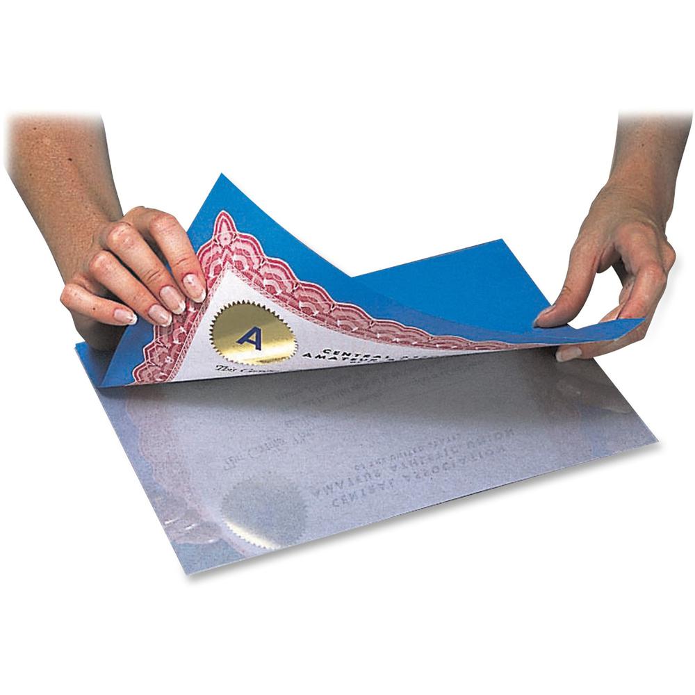 C-Line Heavyweight Cleer Adheer Laminating Sheets - Clear, One-Sided, 9 x 12, 50/BX, 65001. Picture 1