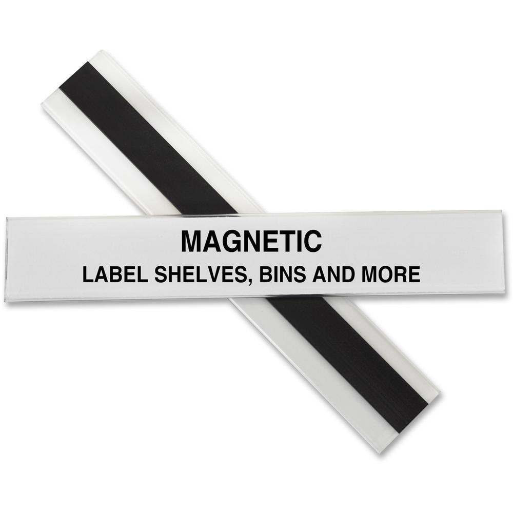 C-Line HOL-DEX Magnetic Shelf/Bin Label Holders - 1-Inch x 6-Inch, 10/BX, 87227. Picture 1