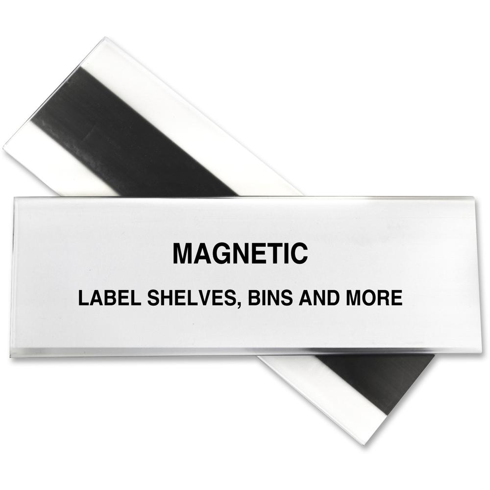 C-Line HOL-DEX Magnetic Shelf/Bin Label Holders - 2-Inch x 6-Inch, 10/BX, 87247. Picture 1