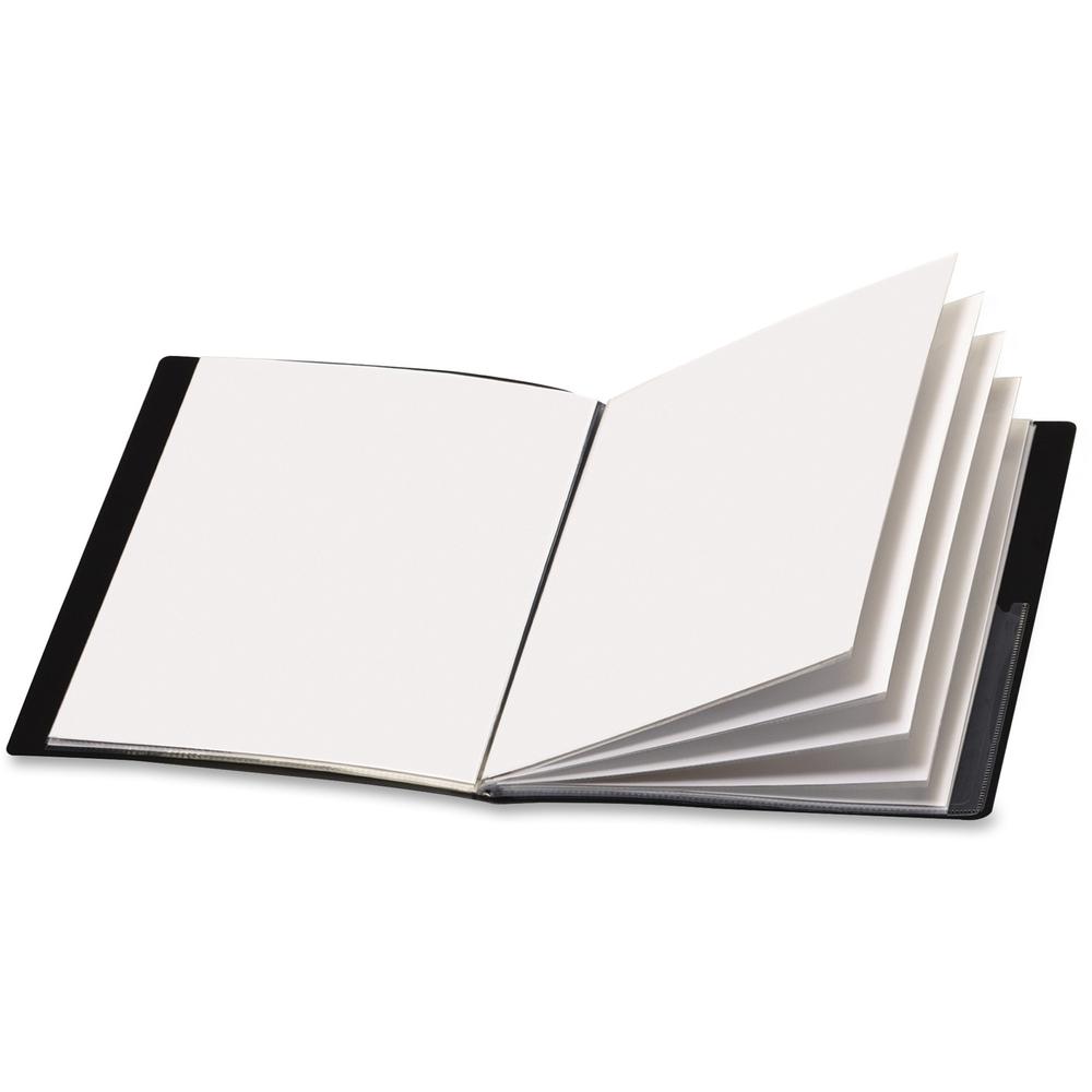 Cardinal ShowFile Letter Presentation Book - 8 1/2" x 11" - 48 Sheet Capacity - 24 Internal Pocket(s) - Polypropylene, Poly - Black - 1 Each. The main picture.