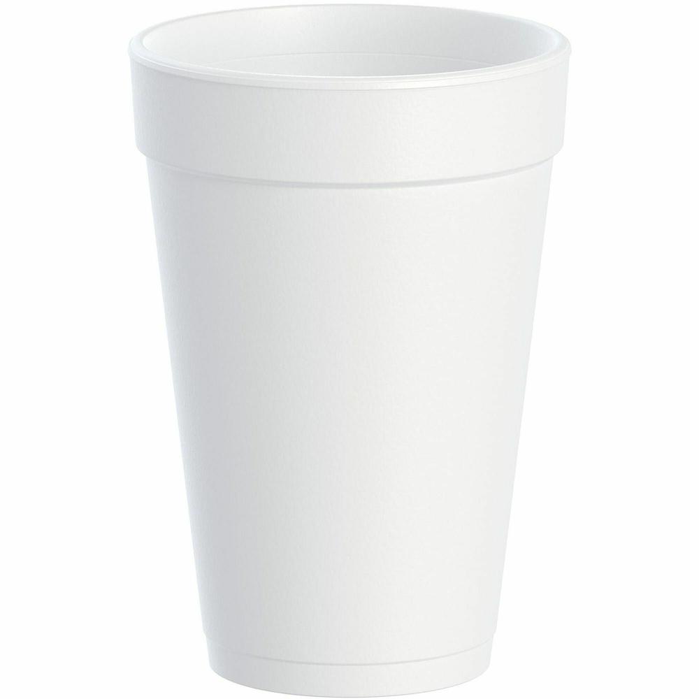 Dart 16 oz Insulated Foam Cups - 25 / Bag - 40 / Carton - White - Foam - Cold Drink, Hot Drink, Soft Drink. Picture 1