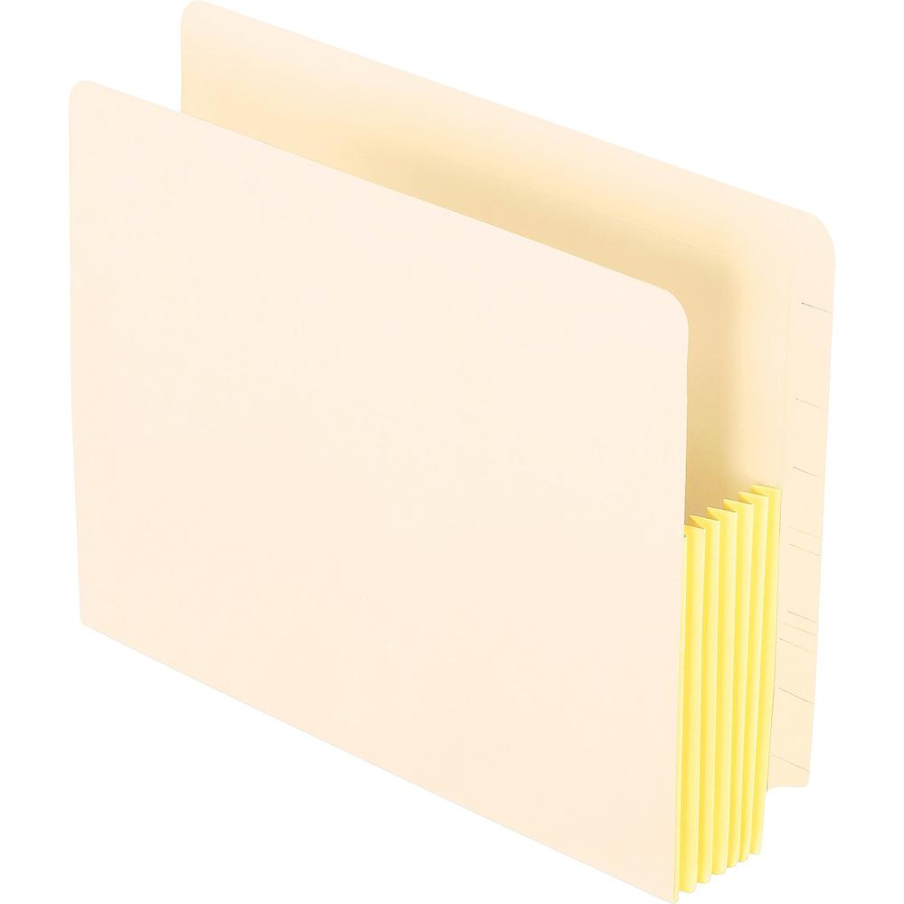Pendaflex Letter Recycled File Pocket - 8 1/2" x 11" - 5 1/4" Expansion - Manila, Tyvek - Manila - 10% Recycled - 10 / Box. Picture 1