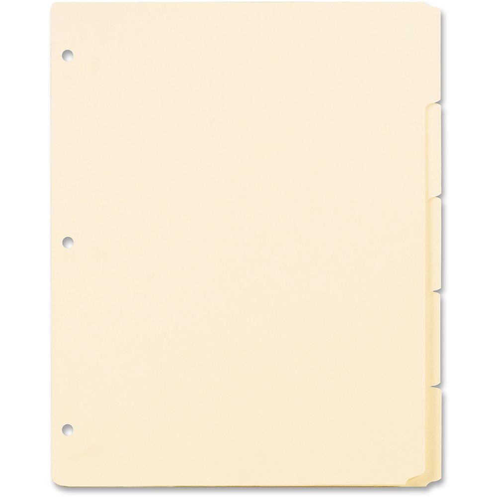 Oxford Ring Book Index Sheets - 5 x Divider(s) - Blank Tab(s) - 5 Tab(s)/Set - 8.5" Divider Width x 11" Divider Length - 3 Hole Punched - Manila Tab(s) - Recycled - Punched, Acid-free - 20 / Box. Picture 1