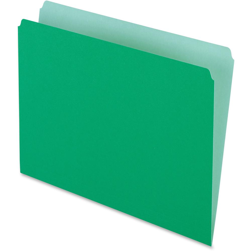 Pendaflex Letter Recycled Top Tab File Folder - 8 1/2" x 11" - Light Green - 30% Recycled - 100 / Box. The main picture.