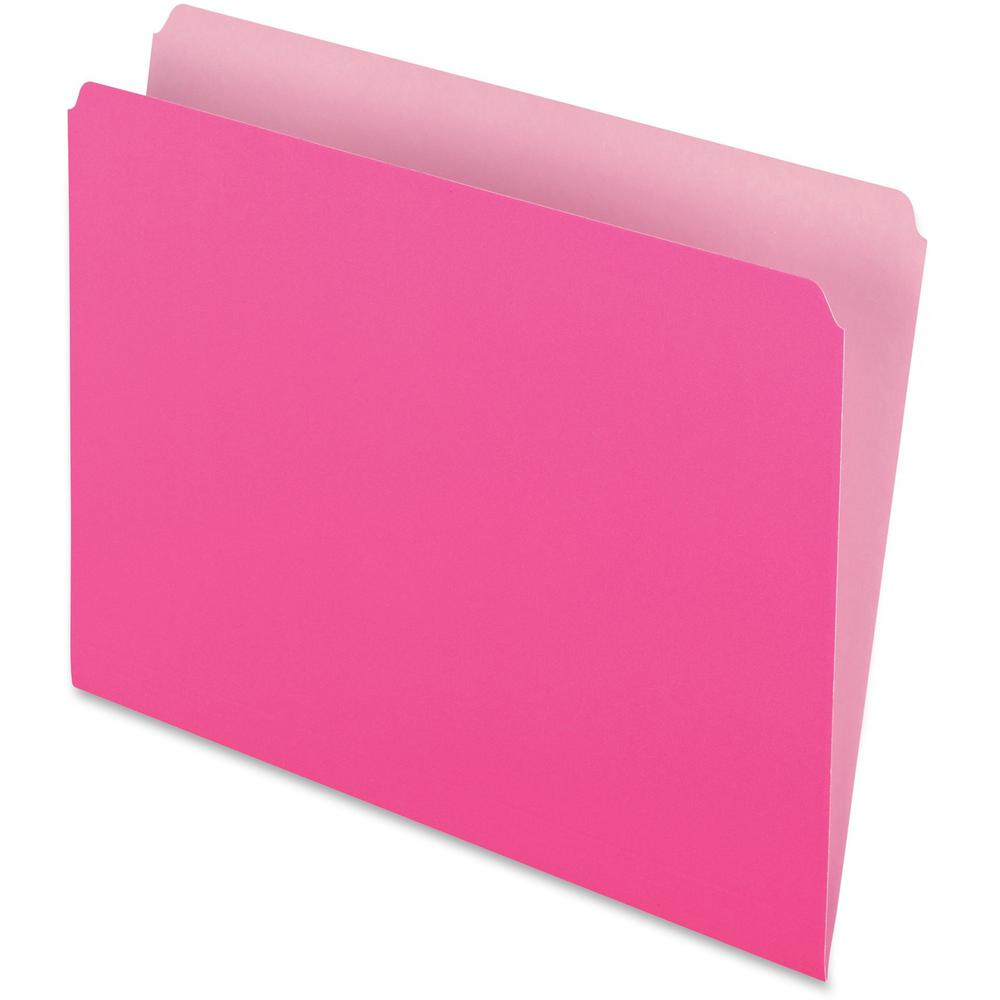 Pendaflex Letter Recycled Top Tab File Folder - 8 1/2" x 11" - Pink - 30% Recycled - 100 / Box. Picture 1