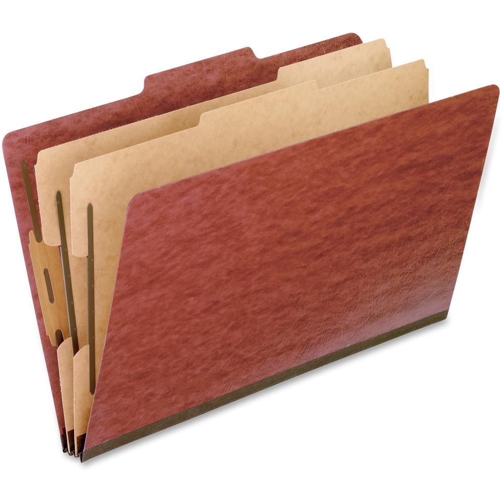 Pendaflex 2/5 Tab Cut Legal Recycled Classification Folder - 8 1/2" x 14" - 2" Expansion - 4 Fastener(s) - 2" Fastener Capacity for Folder, 1" Fastener Capacity for Divider - 2 Divider(s) - Pressboard. The main picture.