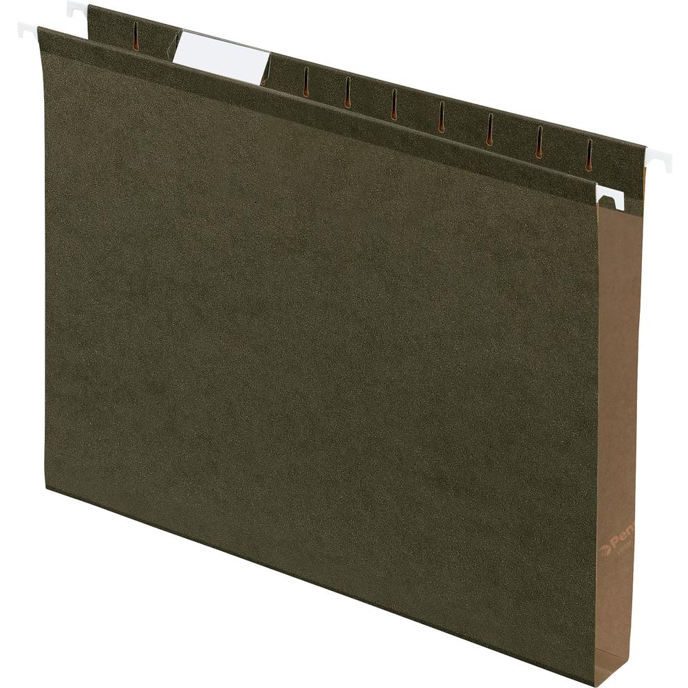 Pendaflex Letter Recycled Hanging Folder - 1" Folder Capacity - 8 1/2" x 11" - Folder - Standard Green - 10% Recycled - 25 / Box. Picture 1