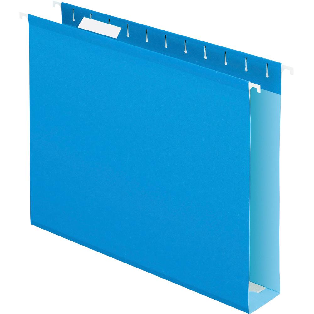 Pendaflex Letter Recycled Hanging Folder - 2" Folder Capacity - 8 1/2" x 11" - Folder - Pressboard - Blue - 10% Recycled - 25 / Box. Picture 1