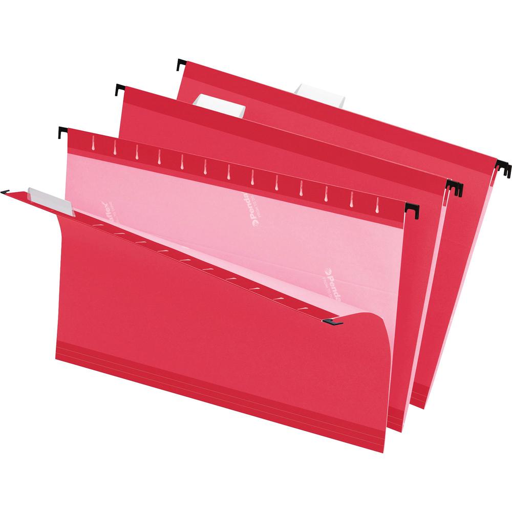 Pendaflex 1/5 Tab Cut Legal Recycled Hanging Folder - 8 1/2" x 14" - Red - 10% Recycled - 25 / Box. The main picture.
