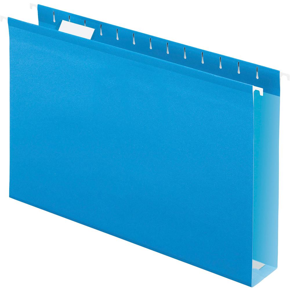 Pendaflex 1/5 Tab Cut Legal Recycled Hanging Folder - 8 1/2" x 14" - 2" Expansion - Pressboard, Poly - Blue - 10% Recycled - 25 / Box. Picture 1
