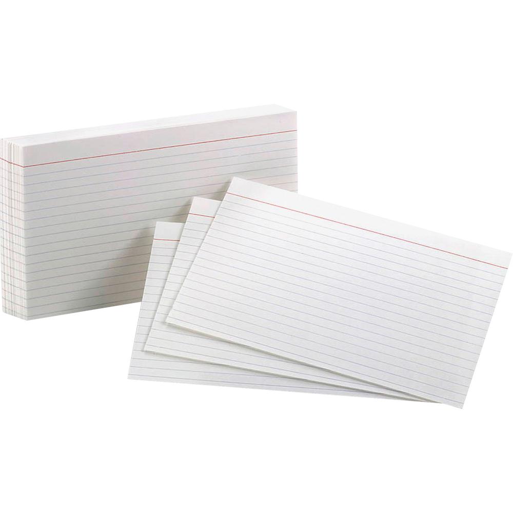 Oxford Ruled Index Cards - 5" x 8" - 85 lb Basis Weight - 100 / Pack - SFI. The main picture.