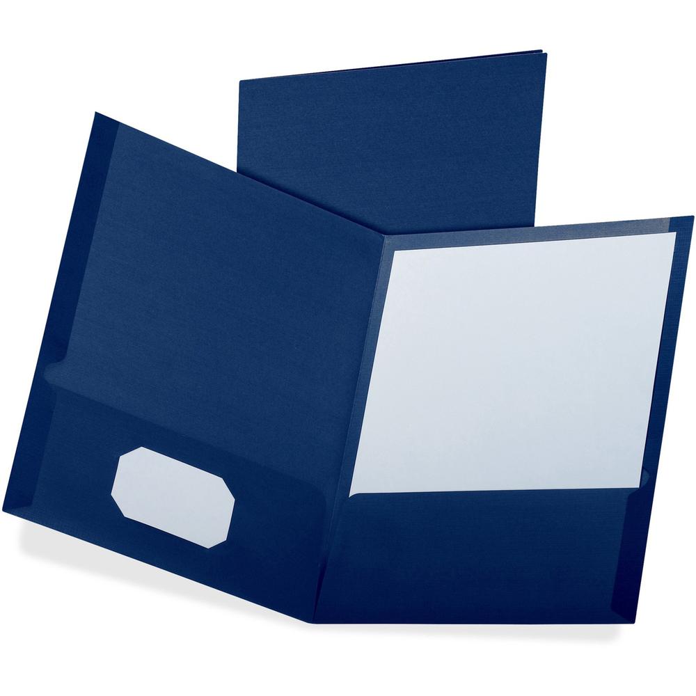 Oxford Letter Recycled Pocket Folder - 8 1/2" x 11" - 100 Sheet Capacity - 2 Pocket(s) - Blue - 35% - 25 / Box. Picture 1