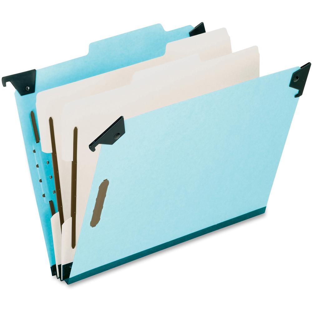 Pendaflex Legal Recycled Classification Folder - 8 1/2" x 14" - 2" Expansion - 2 3/4" Fastener Capacity for Folder - 2 Divider(s) - Pressboard, Tyvek - Blue - 65% Recycled. Picture 1