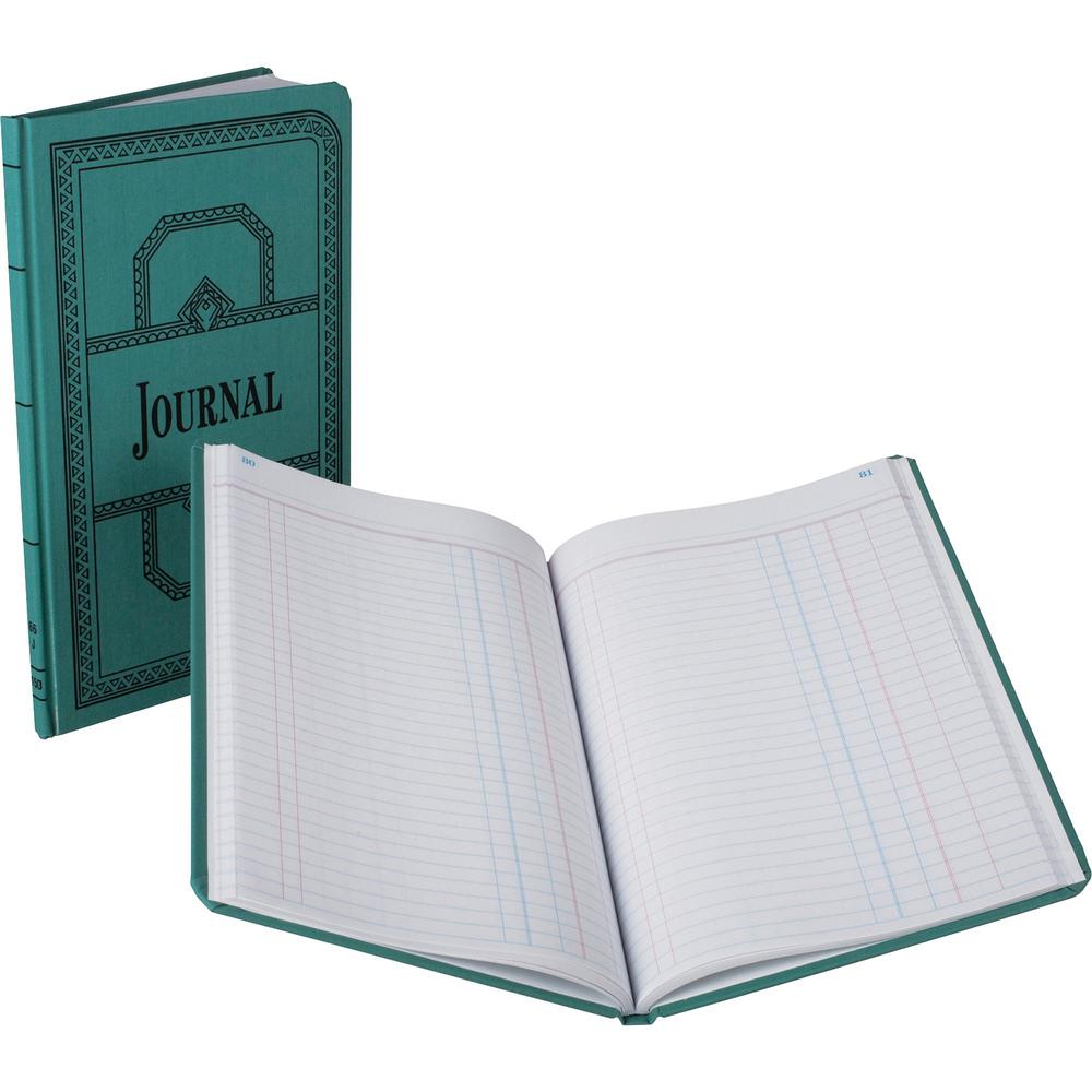 Boorum & Pease Boorum 66 Series Blue Canvas Journal Books - 150 Sheet(s) - Thread Sewn - 7.62" x 12.12" Sheet Size - Blue - White Sheet(s) - Blue, Red Print Color - Blue Cover - 1 Each. The main picture.