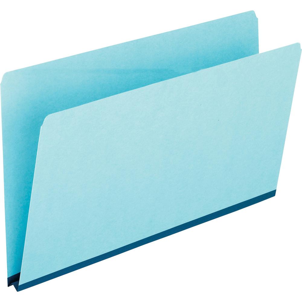 Pendaflex Legal Recycled Top Tab File Folder - 8 1/2" x 14" - 1" Expansion - Tyvek, Pressboard - Blue - 65% Recycled - 25 / Box. Picture 1