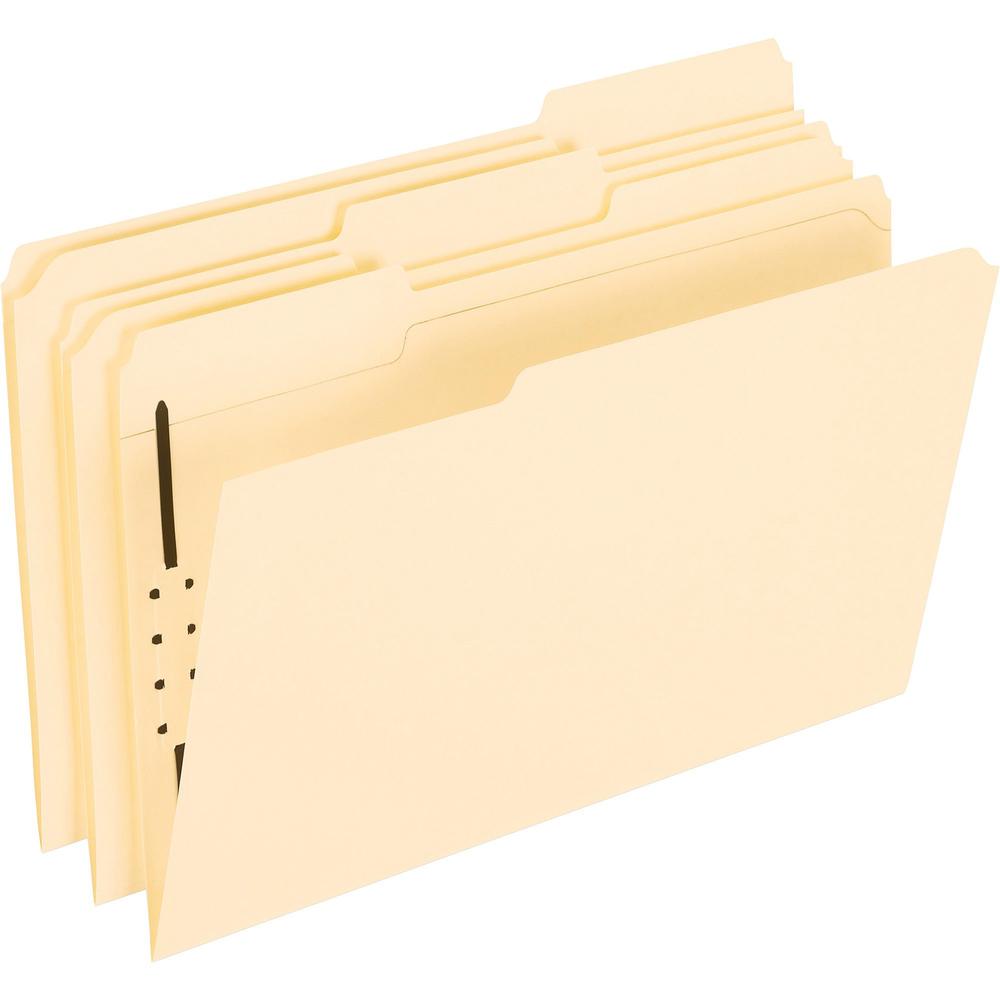 Pendaflex 1/3 Tab Cut Legal Recycled Top Tab File Folder - 8 1/2" x 14" - 1 Fastener(s) - 2" Fastener Capacity for Folder - Top Tab Location - Assorted Position Tab Position - Manila - Manila - 10% Re. Picture 1