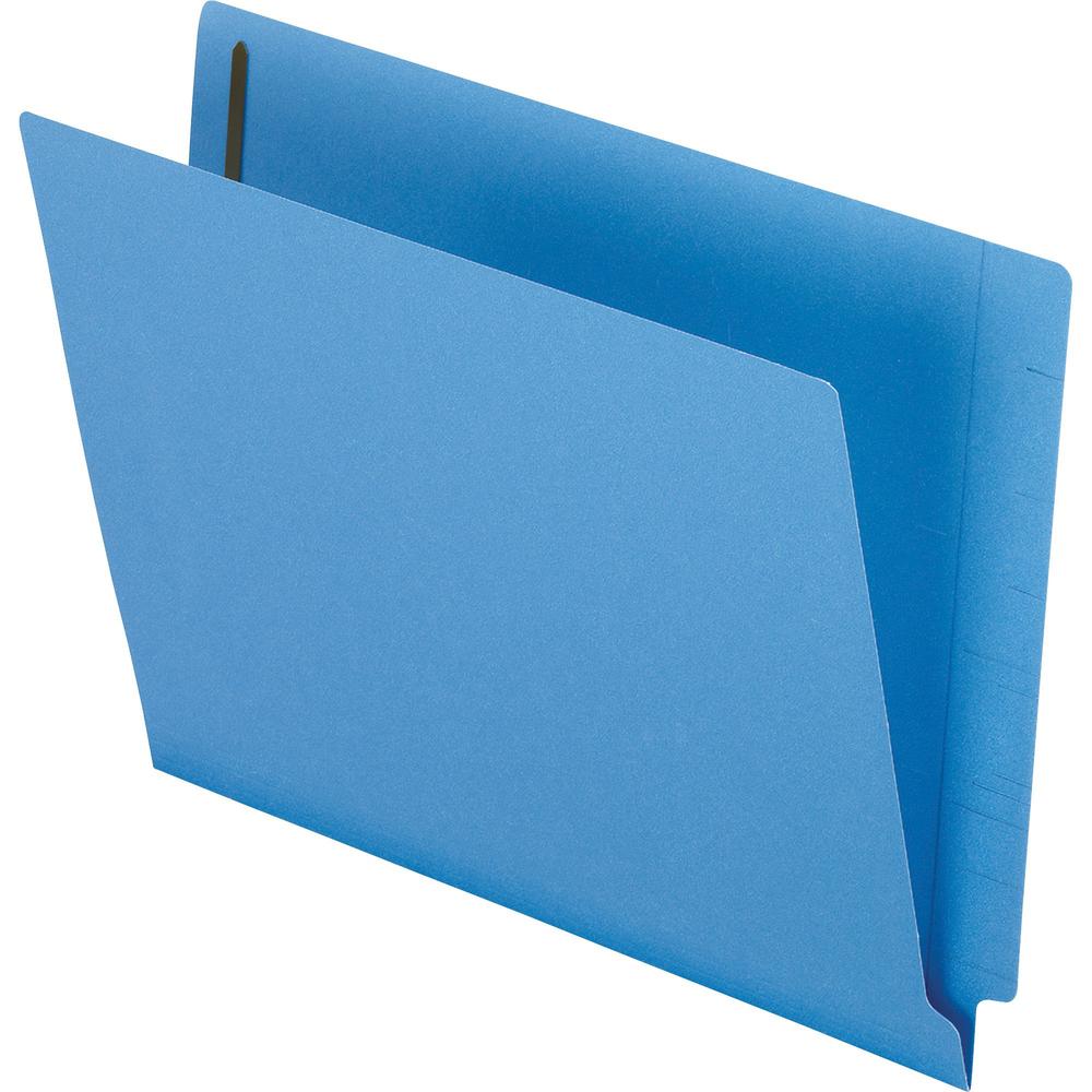 Pendaflex Letter Recycled End Tab File Folder - 8 1/2" x 11" - 3/4" Expansion - 2 Fastener(s) - Blue - 10% Recycled - 50 / Box. Picture 1