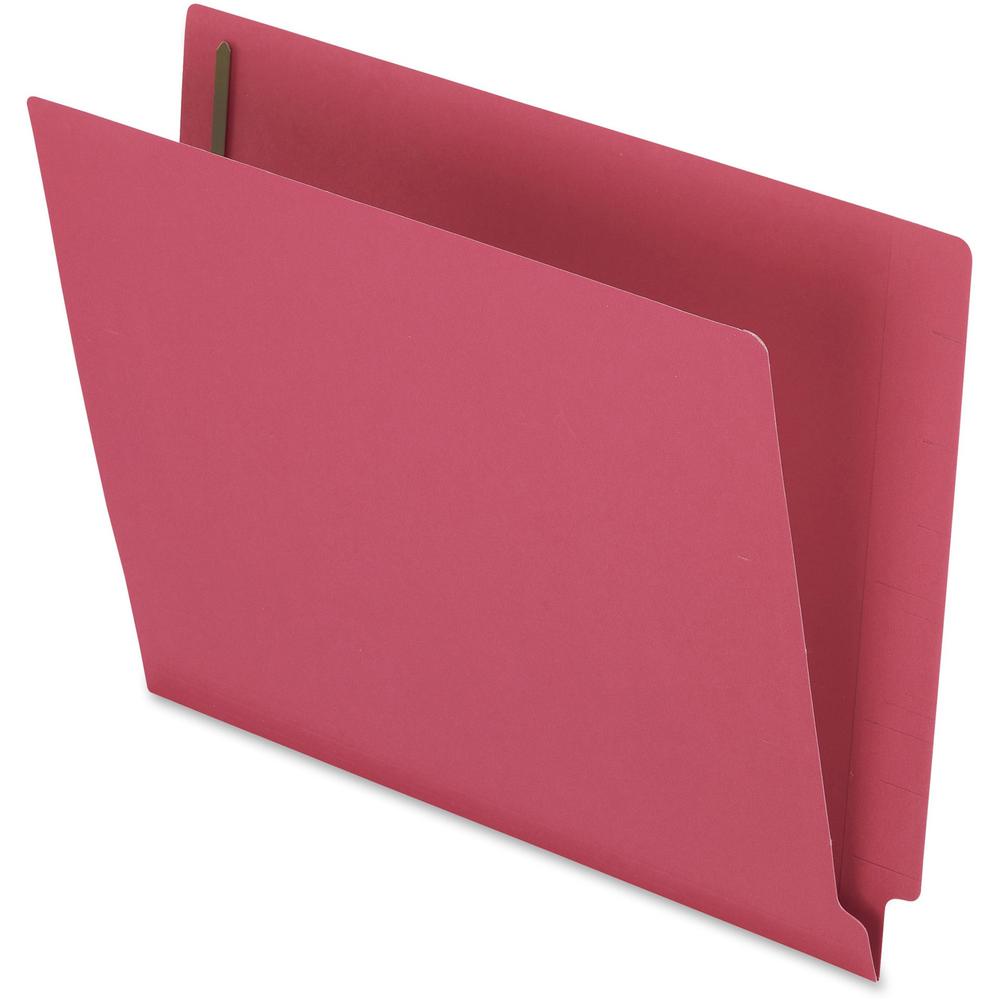 Pendaflex Letter Recycled End Tab File Folder - 8 1/2" x 11" - 3/4" Expansion - 2 Fastener(s) - 2" Fastener Capacity for Folder - Red - 10% Recycled - 50 / Box. Picture 1