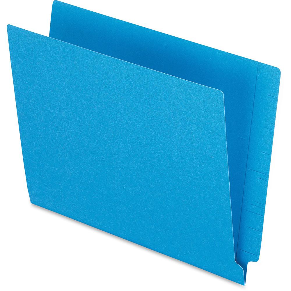 Pendaflex Letter Recycled End Tab File Folder - 8 1/2" x 11" - 3/4" Expansion - Blue - 10% Recycled - 100 / Box. Picture 1