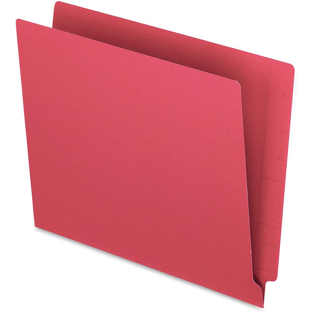 Pendaflex Letter Recycled End Tab File Folder - 8 1/2" x 11" - Red - 10% Recycled - 100 / Box. Picture 1