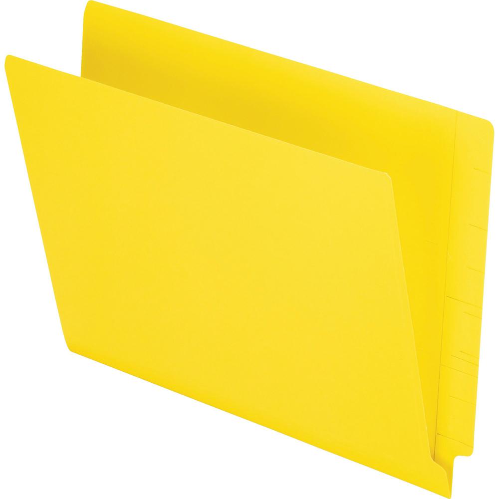 Pendaflex Letter Recycled End Tab File Folder - 8 1/2" x 11" - 3/4" Expansion - Yellow - 10% Recycled - 100 / Box. Picture 1