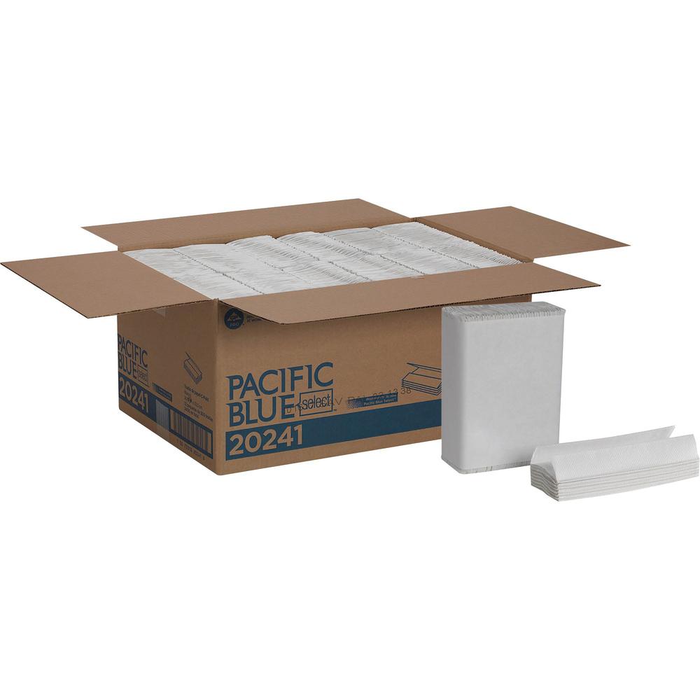 Pacific Blue Select C-Fold Paper Towels - 10.10" x 12.70" - White - Absorbent - For Lodging, Healthcare, Food Service, Office Building - 200 Per Pack - 12 / Carton. Picture 1