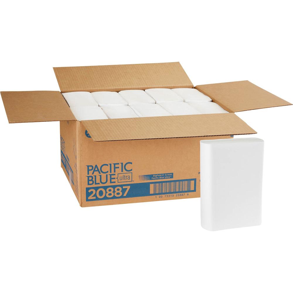 Pacific Blue Ultra Big Fold Z Premium Paper Towels - 1 Ply - 10.40" x 10.80" - White - 220 Per Pack - 10 / Carton. Picture 1