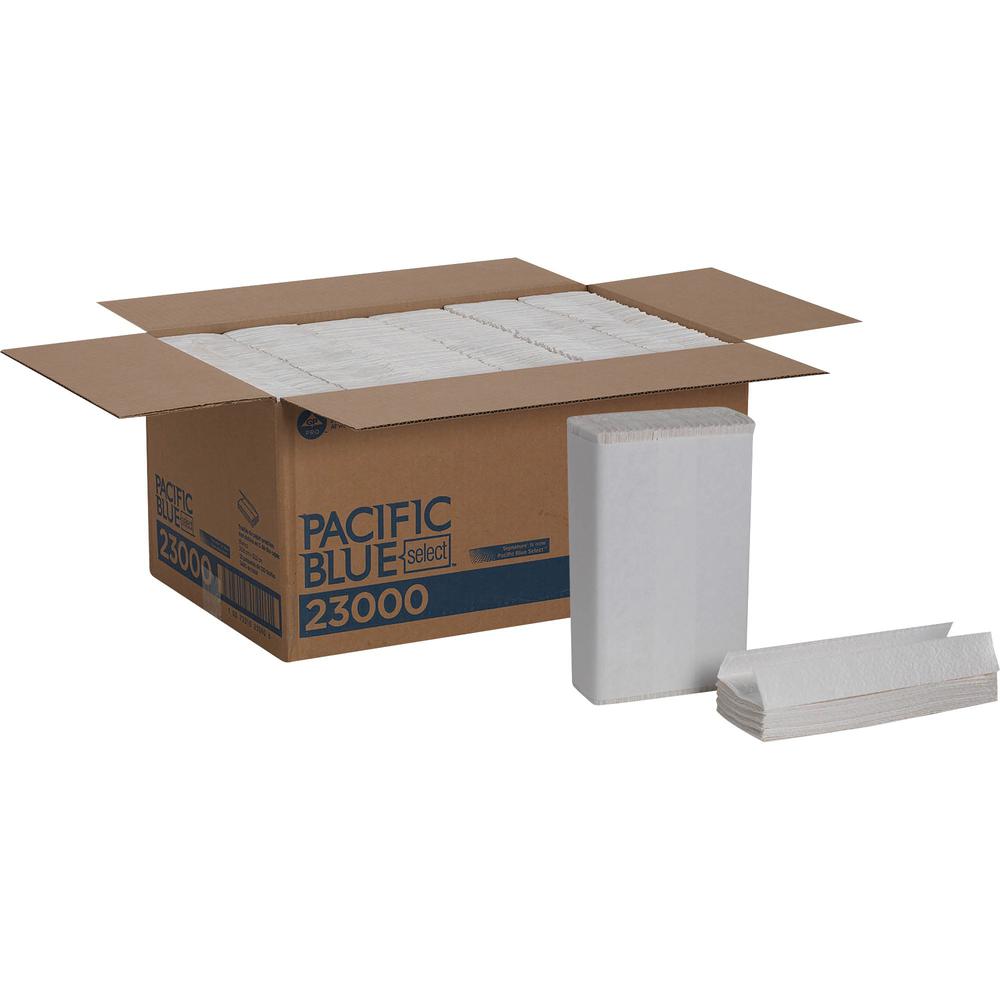 Pacific Blue Select Premium C-Fold Paper Towels - 2 Ply - 10.25" x 13.25" - White - 120 Per Carton - 12 / Carton. Picture 1