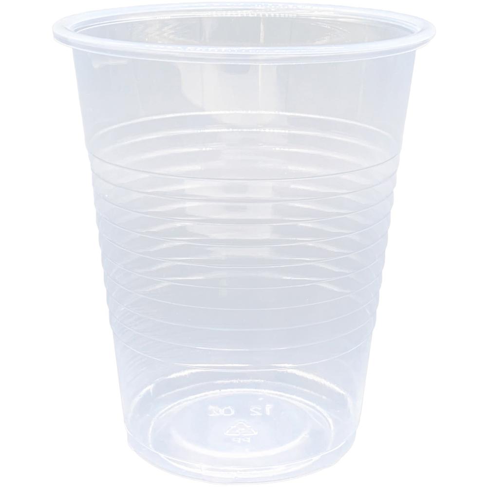 Genuine Joe 12 oz Transparent Beverage Cups - 100 / Pack - 10 / Carton - Clear - Plastic - Cold Drink. Picture 1