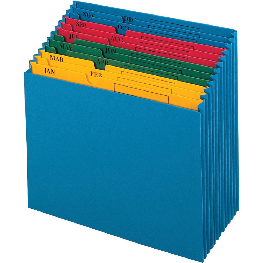 Pendaflex Recycled Expanding File - 11" x 12" - 12 Pocket(s) - Paper, Paper - Blue - 10% Recycled - 1 Each. Picture 1