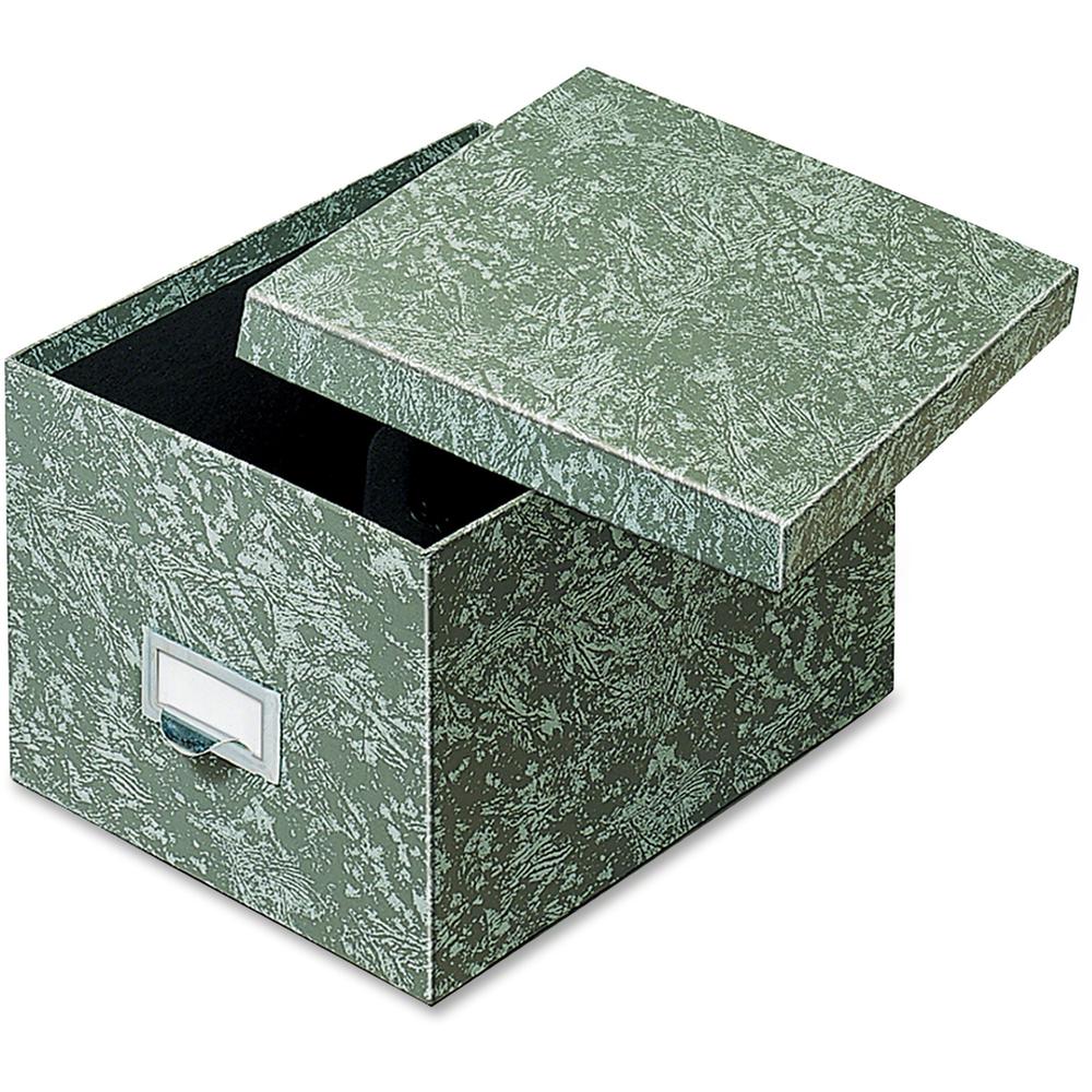 Globe-Weis Agate Heavy-duty Card File Lid Box - Internal Dimensions: 9" Width x 6" HeightExternal Dimensions: 11.6" Depth - 1000 x Card - Heavy Duty - Fiberboard - Green - For Card, Check - Recycled -. Picture 1