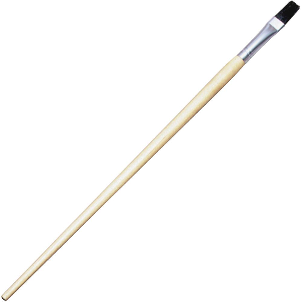 CLI Long Handle Easel Brushes - 1 Brush(es) - 0.50" Bristle Wood - Aluminum Ferrule. The main picture.
